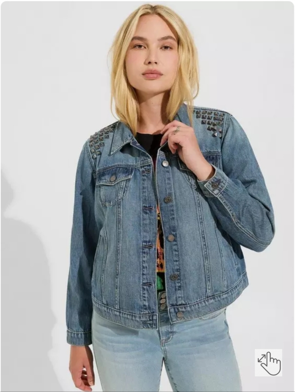 NEW TORID Plus Size 3. Denim Studded Jacket
